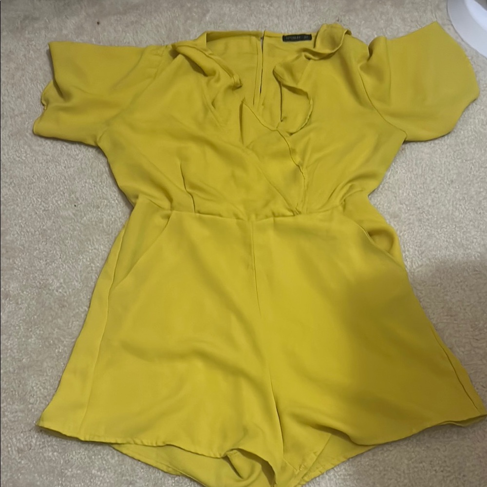 Yellow/Green Short Sleeve Romper